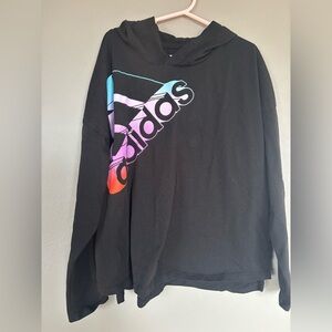 adidas Black Tee with Pink and Light Blue Graphic